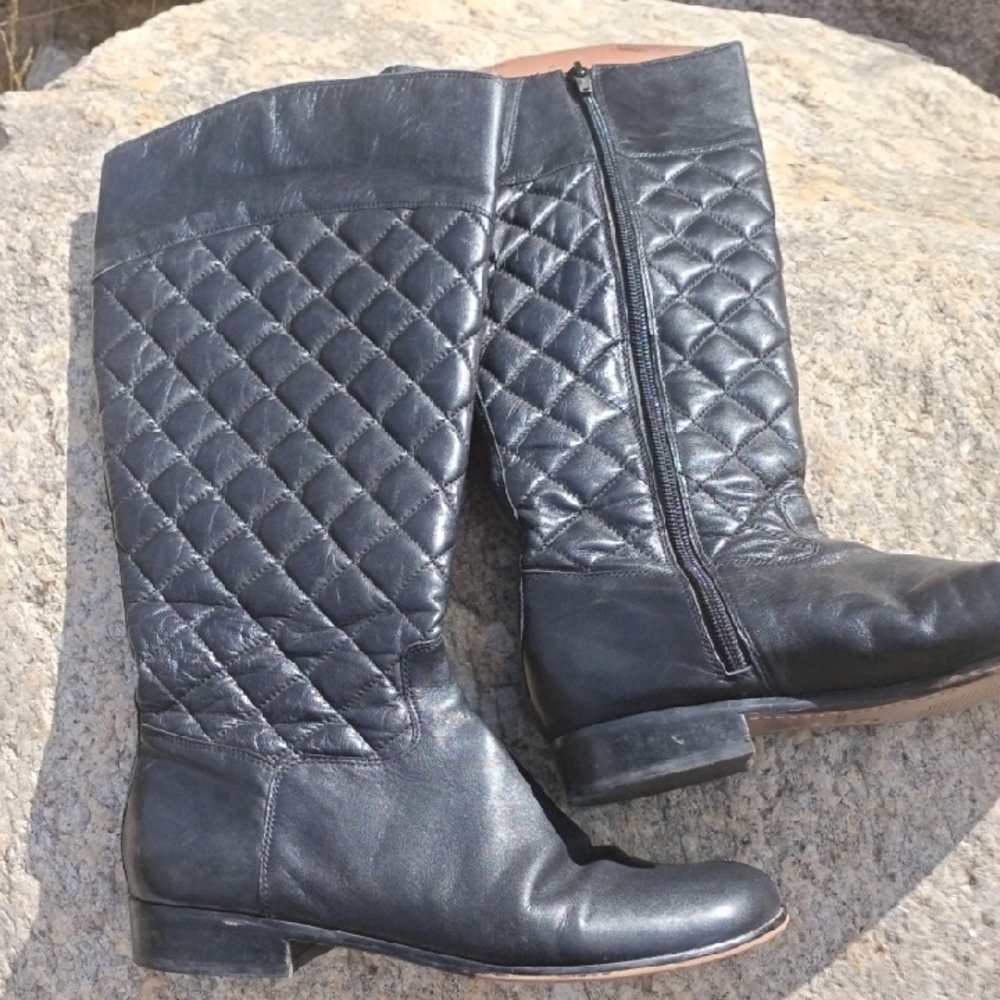 Corso Como Quilted Over the Knee Boots - Dark Blue - Picture 3 of 6